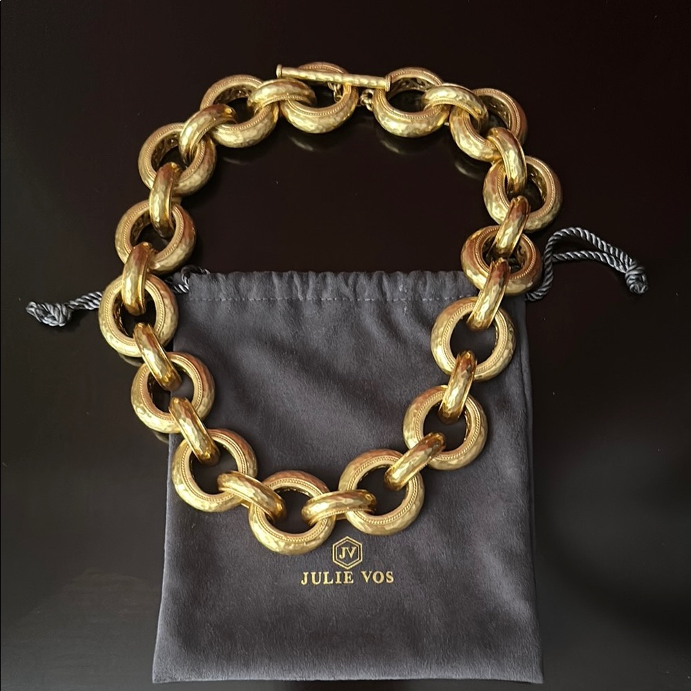 Julie Vos Gold Cable Link Necklace